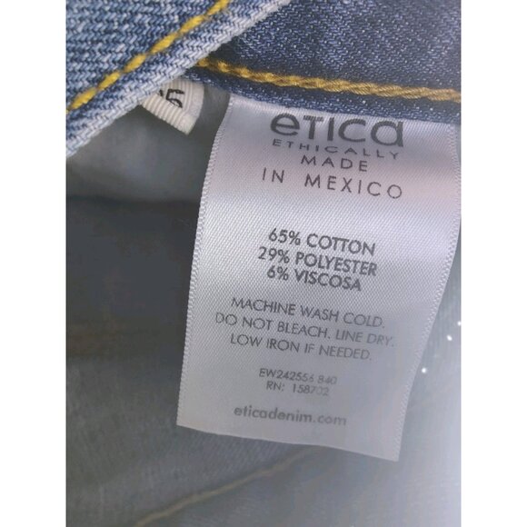 Etica Stanton Relaxed Wide Leg Fistral Medium Wash Button Fly Jeans 28x31 NWT - Picture 4 of 7